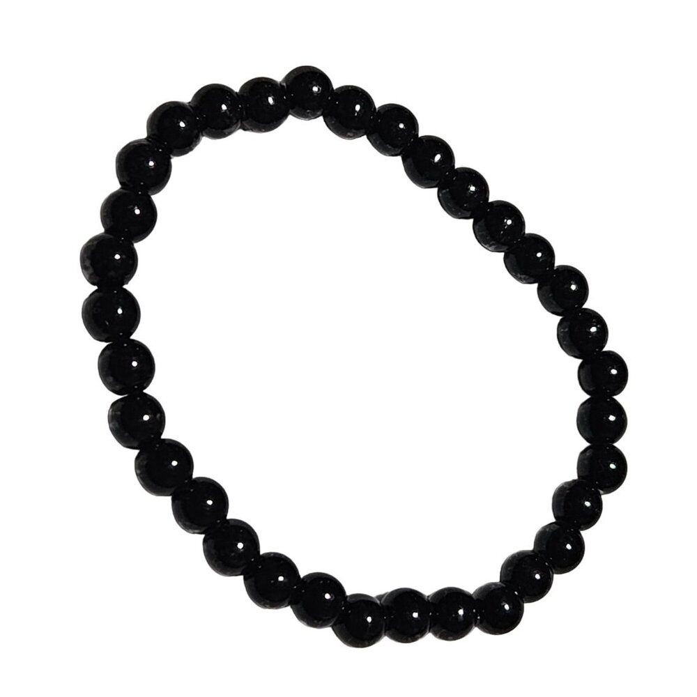 Classic Black Beaded Stretch Bracelet Minimalist Fashion Jewelry Women